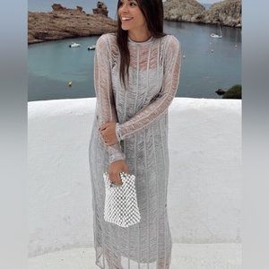 ZARA LIMITED EDITION BLOGGERS FAV LONG OPENWORK KNIT DRESS